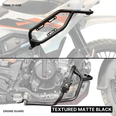 Auto Engina New Ktm Adventure 2025 250/390 Crash Guard Matt Black